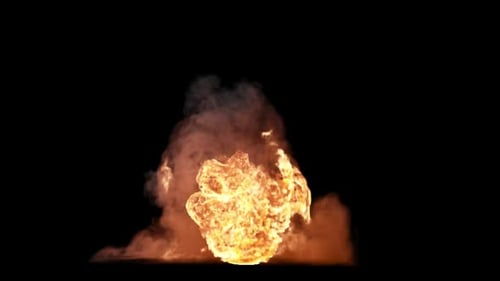 Fire toward camera on transparent background