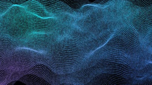 Abstract digital particle wave and lights background, digital effect animation cyber technology. 4