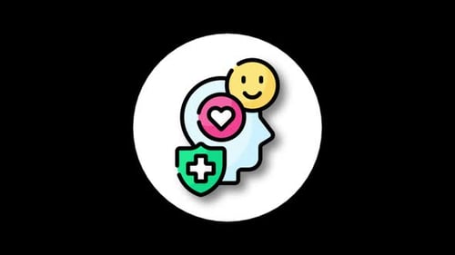 Spinning 3D Mental Health Protection Icon Animation