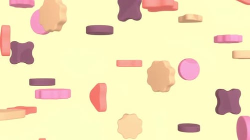 Abstrakter Hintergrund mit herunterfallenden geometrischen Formen.