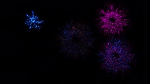 Dynamic Colorful Fireworks Particle Explosions for Celebrations