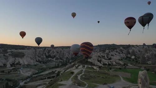 Cappadocia Hot Air Balloons at Sunrise Aerial