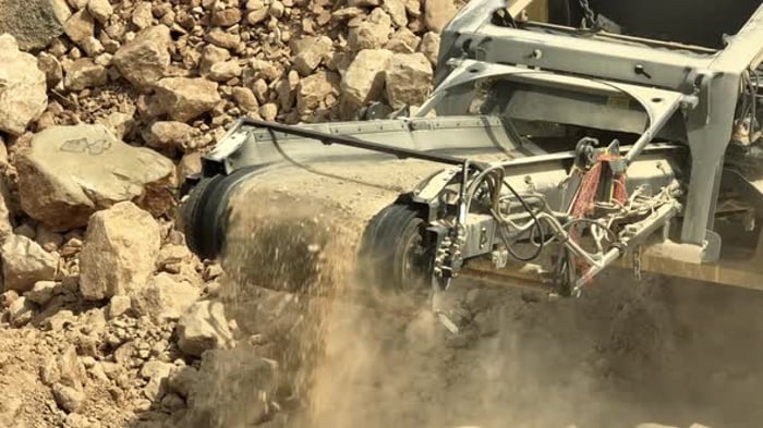 Rocks Slowly Moving from the Splinter s Belt, Industrial Stock Footage ...