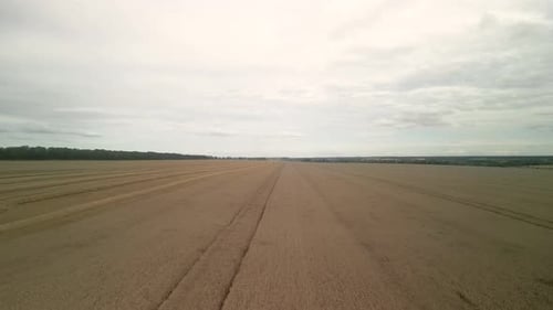 Wheat field aerial view in Ukraine