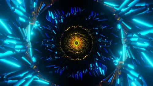 VJ Loop with Vibrant Neon Disco Lights Igniting the Background