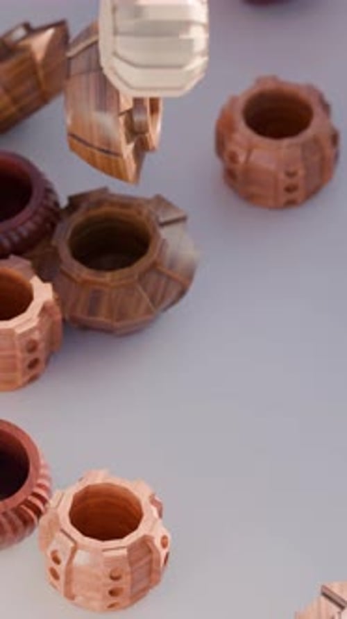 Animación de transformación 3D de Vases Loop