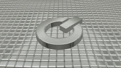 Rotating 3D Silver Letter Q Animation on Metallic Grid