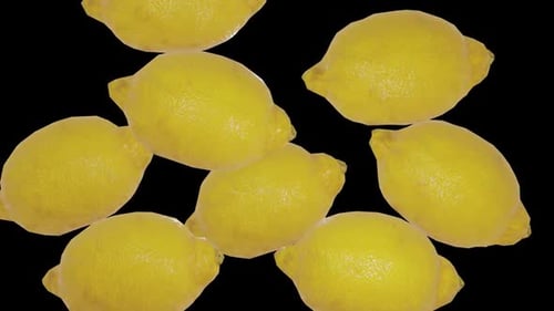 Falling Lemons Screen Fill Seamless Loop