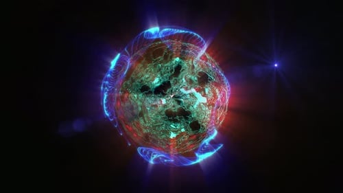 Futuristic Abstract Energy Sphere Loop Background