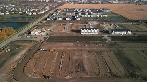 Suburban Construction Site Aerial View