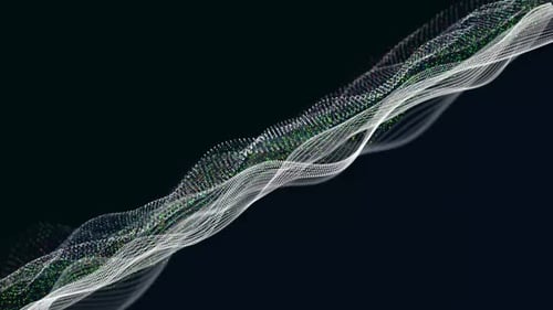 Abstract Wavy Particles Flowing Digital Background Animation