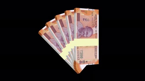 Animation du paquet de devises indiennes de 200 roupies