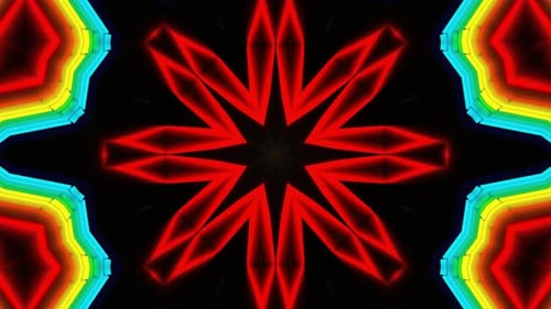 Dynamic Colorful Abstract Kaleidoscope Symmetrical Patterns