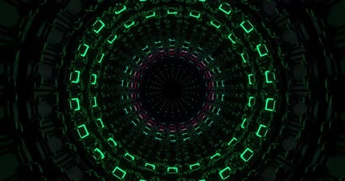 Futuristic Geometric Neon Tunnel Loop Background