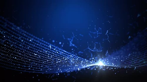 Blue Color Particles Wave 01440