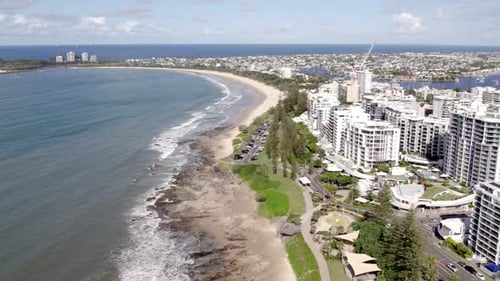 Drone Towards Mooloolaba, Sunshine Coast - Summer