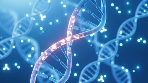 Glowing DNA Helix Animation for Science and Medical Projects