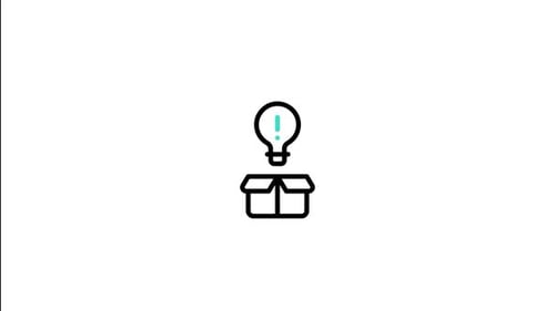 Flat Design Idea Lightbulb Popping Out of Box Animation