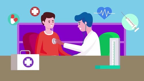 Doctor Examining A Patient The Clinic Animation