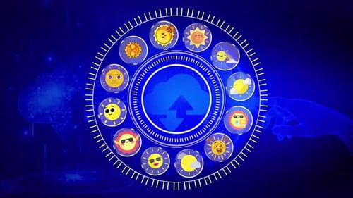 Animated Flat Design Sun Icons Circular Pack