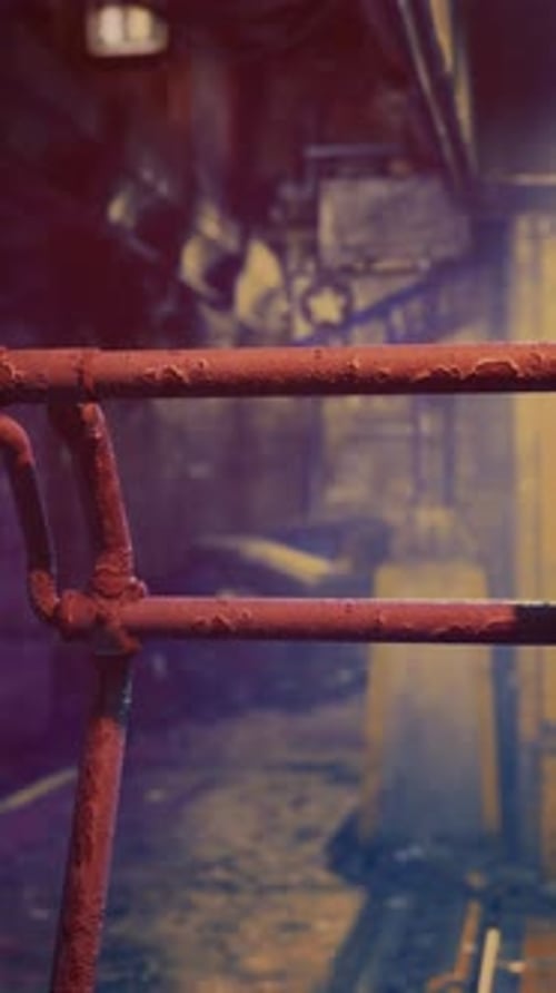 Close Up of Red Metal Railing