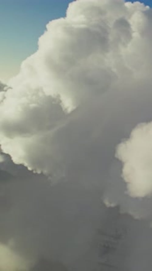 Cumulus Cloudscape Evolving in a Sunny Day