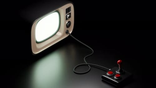 Retro Joystick 3D Loop Animation