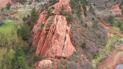 Luftaufnahme des Red Rock Canyon in Colorado, Amerika, tagsüber