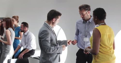 Business executives meeting at a networking event