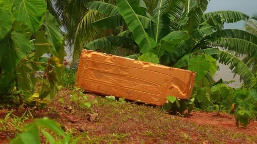Discarded Styrofoam on Tropical Beach Environment
