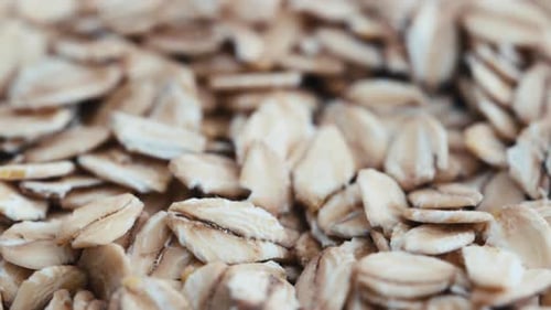 Raw Oatmeal Close Up