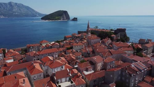 Aerial view of the old Budva