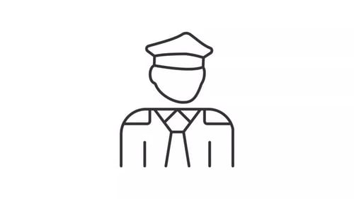 Animated Minimalist Line Icon of Professional Person