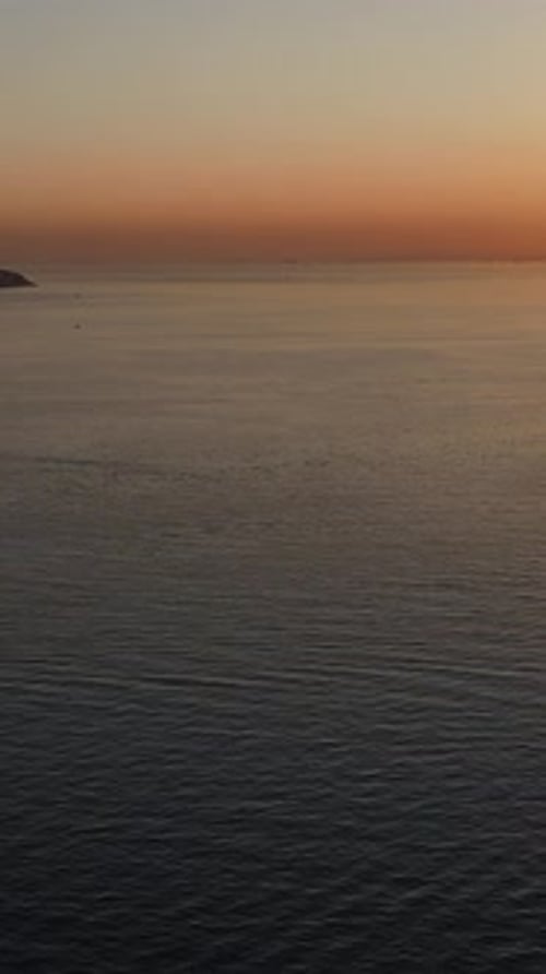 Aerial View Sunset Island