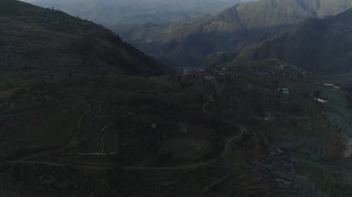 Cinematic drone shot of a Village in Sri Lanka.