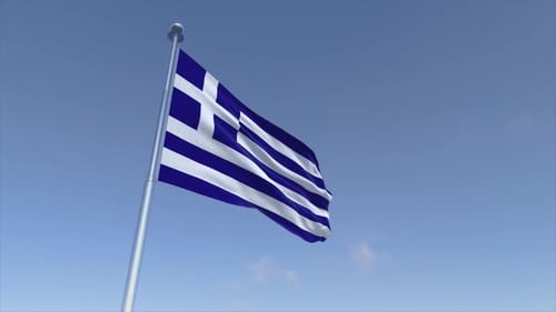 Kinomastischer 4K-Bewegungshintergrund mit schwenkender Flagge Griechenlands