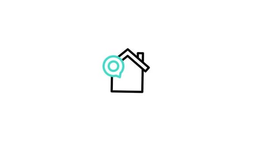 Minimalist House and Location Pin Icon Animation