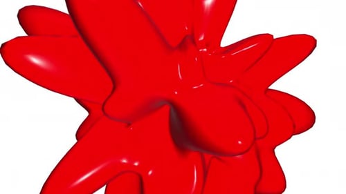 Glossy Red Abstract Liquid Morphing Shape Loop