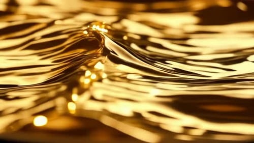 Shimmering Golden Liquid Waves Abstract Motion Background