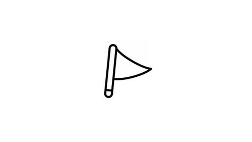 Minimalist Flag Icon Line Art Animation