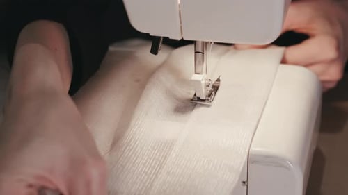 Close Up of Sewing Machine in Operation