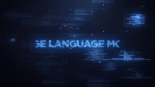 Digital Text Reveal with Futuristic Code and Glitch Effects