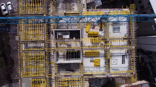 Top Aerial View Of Building Construction