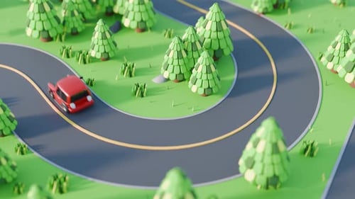 Racing Car Loop 3D Animation