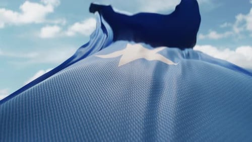Somalia Flag Waving with Realistic Fabric Motion