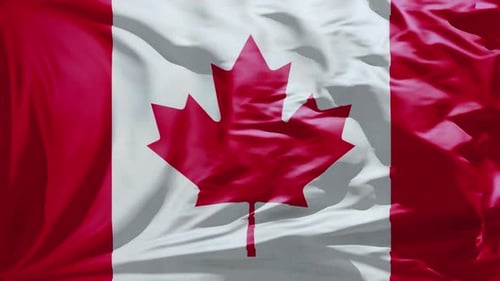 Realistic Waving Canadian Flag Animation Loop Background