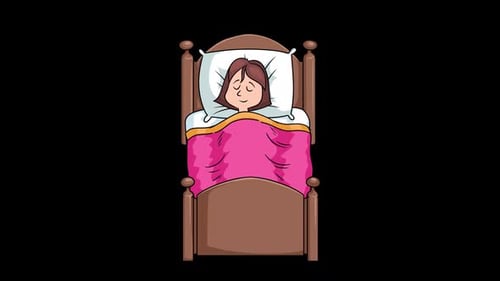 Little Girl Has Nightmares Asleep Alpha Channel
