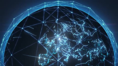 Futuristic Digital Earth Global Network Connectivity