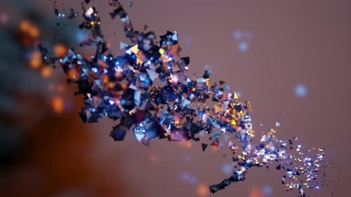 Abstract Stream of Shiny Particles on a Brown Background