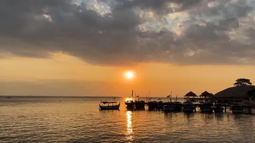 Beautiful sunset view over sea surface beautiful wave. Amazing light sunset or sunrise sky over sea